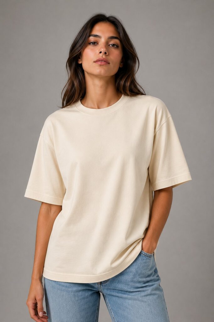 loosefit tisort krem